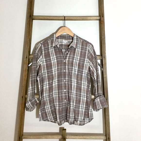 Steven Alan Tops - Steven Alan Women's Lurex Plaid Button-up Shirt M